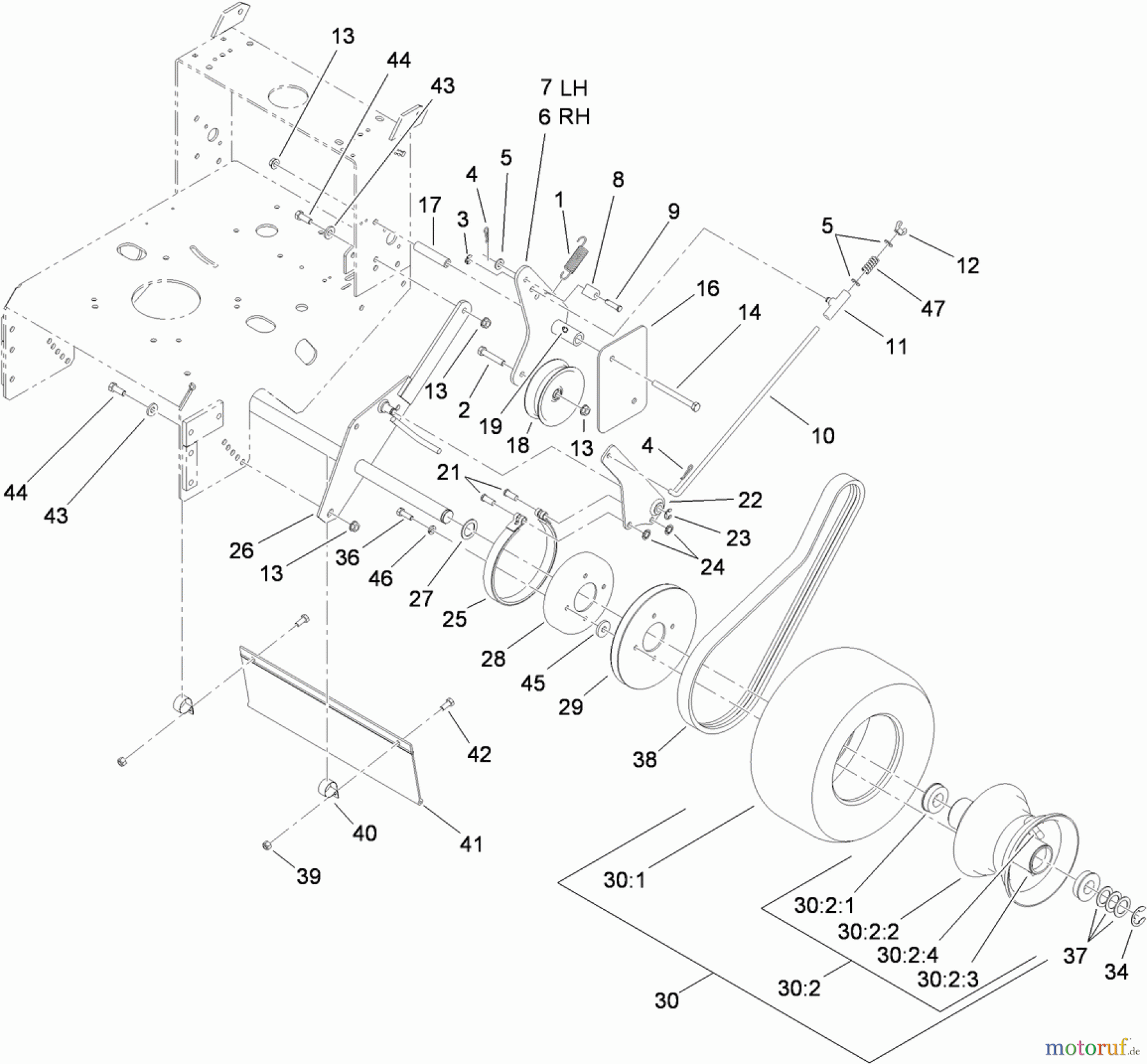 Rasenmäher für Großflächen 30672 - Toro Commercial Walk-Behind Mower, Fixed Deck, T-Bar, Gear Drive, 32