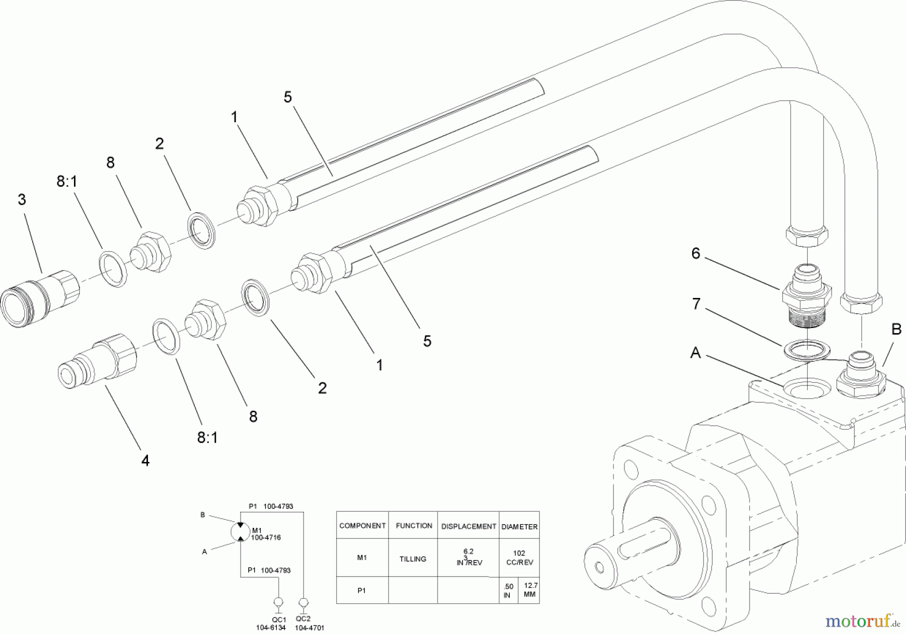  Compact Utility Attachments 23101 - Toro Soil Cultivator, Compact Utility Loaders (SN: 230000001 - 230999999) (2003) HYDRAULIC ASSEMBLY