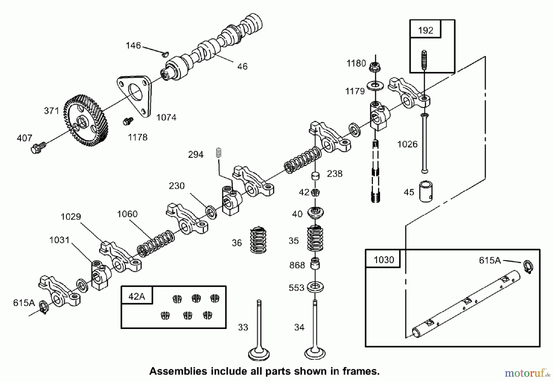  Zerto-Turn Mäher 74280TE (Z597-D) - Toro Z Master Mower, 62 Rear Discharge Deck (SN: 270000001 - 270999999) (2007) CAMSHAFT ASSEMBLY