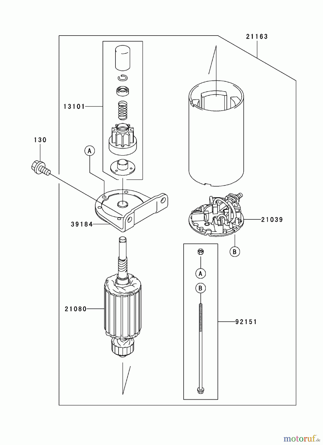  Zerto-Turn Mäher 74411TE (Z149) - Toro Z Master Mower, 112cm SFS Side Discharge Deck (SN: 260000001 - 260999999) (2006) STARTER ASSEMBLY  KAWASAKI FH580V AS29